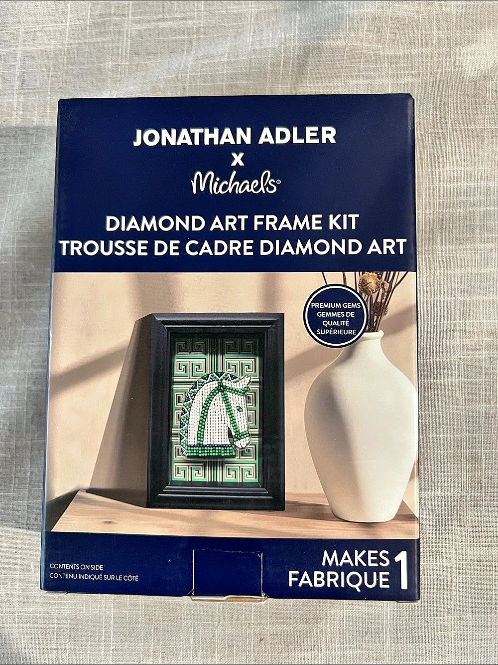 Jonathan Adler Diamond Art Frame Kit Geometric Art Kit Blue NWT